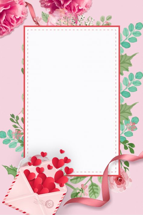 Card Letter Design, Love Letter Frame, Love Letter Background, Envelope Background, Love Envelope, Valentines Day Border, Blank Frames, Frame Love, Envelope Letter