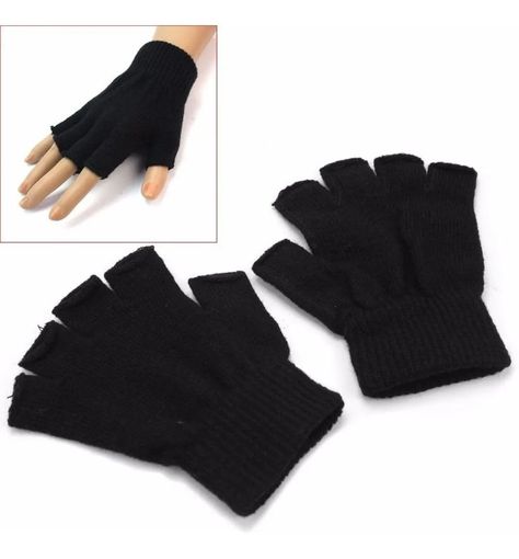 Emo Accessories, Knitted Gloves, Mens Gloves, Womens Gloves, Winter Knits, Leather Gloves, Outdoor Outfit, Black Knit, Fast Fashion