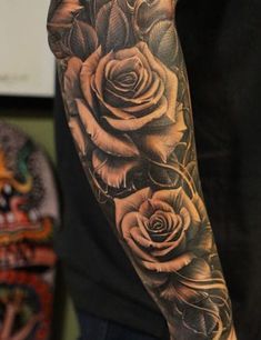 101 Best Rose Tattoos For Men: Cool Designs + Ideas (2021 Guide) Mangas Tattoo, Samoan Tattoos, Rose Tattoo Sleeve, Rose Sleeve, Sanskrit Tattoo, Rose Tattoos For Men, Tato Henna, Skeleton Hand Tattoos, Angel Tattoos