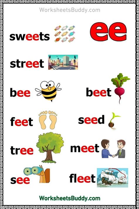 EE Word Family Worksheets Free PDF - Fun and Effective Activities Long Ee Sound Words, Ee Words Phonics, Ee Ea Worksheets, Sound Ee Worksheet, Ee Sound, Ee Sound Words Worksheets, Ee Sound Worksheet, Ee Words Worksheet, Ee Words