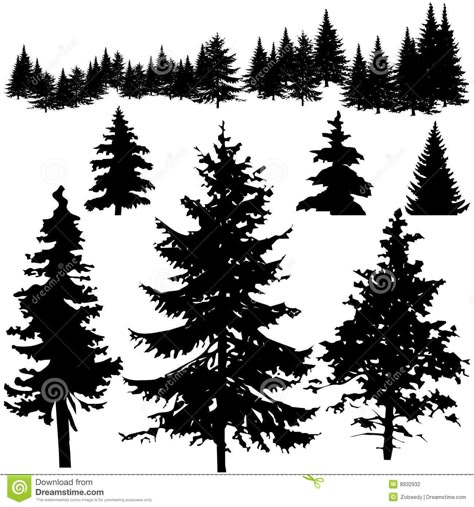 Tree Silhouette Tattoo, Pine Tattoo, Pine Tree Drawing, Boom Kunst, Pine Tree Silhouette, Pine Tree Tattoo, Forest Silhouette, Forest Tattoos, Tree Tattoo Designs