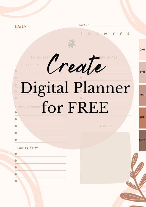 Create Digital Planner, Create A Digital Planner, Free Digital Planner, Canva Planner, Small Business Organization, Planner Art, Perfect Planner, Free Planner, Planner Decorating