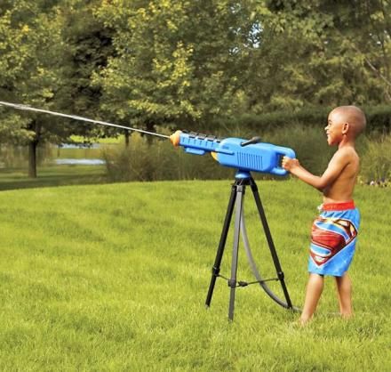 Water Cannon: A Giant Squirt Gun on a Tripod Monster Water, Water Cannon, Power Rangers Ninja, Summer Fun For Kids, We Shed, Unique Gadgets, Splash Pad, Coolest Gadgets, Water Toys