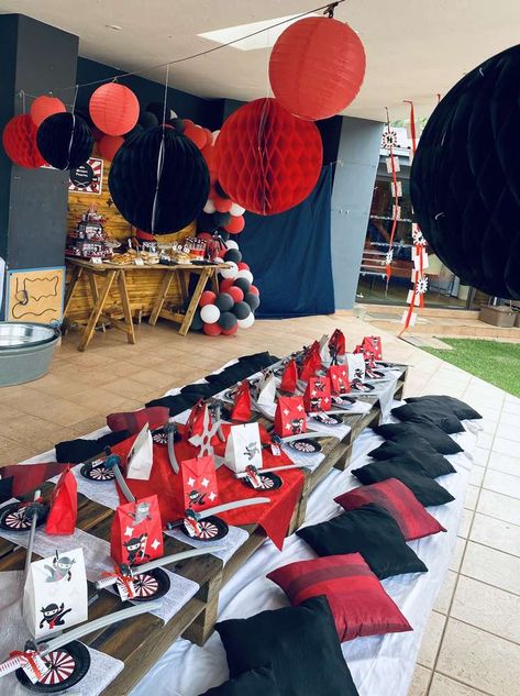 Ninja Kidz Party, Ninja Party Ideas Decoration, American Ninja Warrior Birthday Party, Diy Ninja Party Decorations, Ninja Birthday Party Ideas, Ninja Birthday Party, Silver Penny, Ninja Birthday Parties, Ninja Birthday