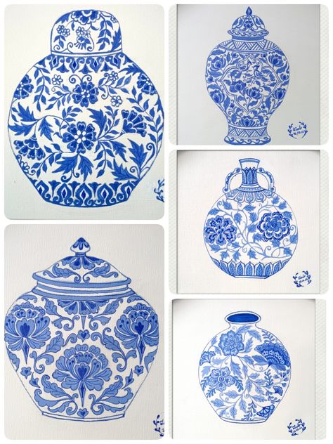 Blue And White China Pattern Design, Blue China Tattoo White Porcelain, White Blue Porcelain, China Porcelain Pattern, Chinese Porcelain Pattern Blue And White, Porcelain Blue Tattoo, Chinese Ceramics Pattern, Blue And White Pottery Painting, Chinese Porcelain Tattoo