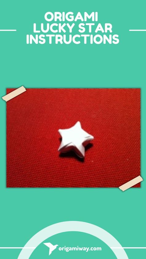 A white small paper star on red background Puffy Stars, Origami Lucky Stars, Origami Lucky Star, How To Make Origami, Origami Stars, Making Paper, Origami Easy, Lucky Star, How To Make An