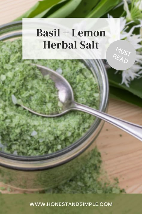 Basil Extract Recipe, Basil Salt Uses, Basil Finishing Salt, Basil Salt Recipe Easy, Herbal Salt Recipes, Herb Salts Diy, Herbed Salt Recipe, Basil Salt Recipe, Herb Salts