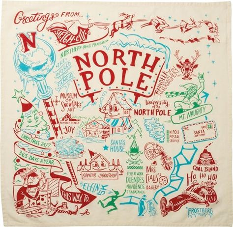 Amazon.com: Primitives by Kathy States Dish Towel, 28 x 28, North Pole : Home & Kitchen Snowflakes Art, Southern Plate, Peppermint Candy Cane, Holiday Throw Pillow, Pole Nord, Chocolate Caliente, Primitives By Kathy, The North Pole, Christmas Dishes