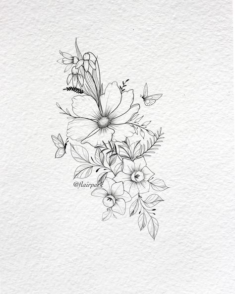 I will draw birth flower tattoo design for you Wildflowers Tattoo Design, Birthflower January Tattoo, Feb Birth Flower Tattoo, June Birth Flower Tattoo Honeysuckle, June Birth Flower Tattoo, August Birth Flower Tattoo, Birth Flowers Tattoo, December Birth Flower Tattoo, October Birth Flower Tattoo