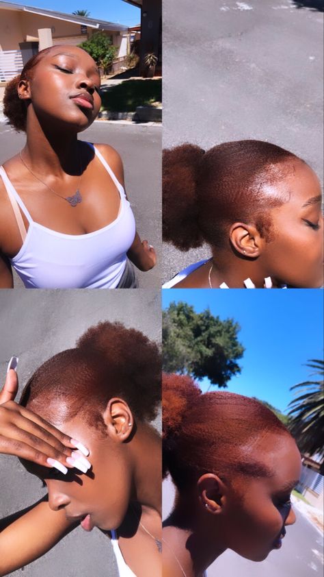 Hair Dye Ideas For Afro, Colored 4c Hair Black Women, Colored Afro Natural Hair 4c, 4c Dyed Hair Natural Ginger, Hair Color 4c Natural Hair, Dyed African Hair, Dark Ginger Dyed Hair, Color 4c Natural Hair, Dyed Afro Hair 4c Ginger