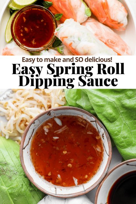 Egg Roll Dipping Sauce, Spring Roll Dipping Sauce, Vietnamese Fish Sauce, Easy Spring Rolls, Healthy Spring Rolls, Spring Roll Sauce, Vietnamese Fish, Asian Dipping Sauce, Shrimp Spring Rolls