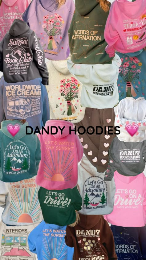 Dandy Hoodie, Dandy Worldwide, Clothes For Christmas, Cute Easy Outfits For School, Graphic Hoodies Aesthetic, Preppy Hoodie, Girly Christmas Gifts, Aesthetic Hoodies, Cute Hoodies