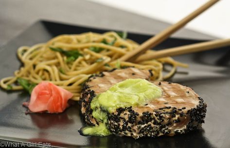 Seared Ahi Tuna With Wasabi Butter Ahi Tuna Marinade, Ahi Tuna Recipes, Ahi Recipes, Tuna Seared, Wasabi Butter, Tuna Marinade, Sesame Seared Tuna, Ahi Tuna Recipe, Seared Tuna Steaks