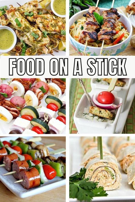 Food on a Stick Ideas That Are Easy and Delicious | Tonya Staab Good On A Stick, Food On A Stick Ideas, Charcuterie Sticks, Sweet 16 Food Ideas, Sweet 16 Food, Appetizers On A Stick, Easy Finger Food Ideas, Foods On A Stick, Food To Impress