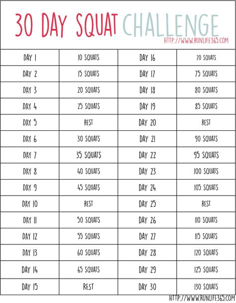 30 Day Squat Challenge  - Run Life 365 30 Day But Challenge Squats, Challenges Exercise, Dieting Foods, Leg Challenge, 30 Day Squat, 30 Day Squat Challenge, Workout Challenges, Heart Stuff, Revenge Body