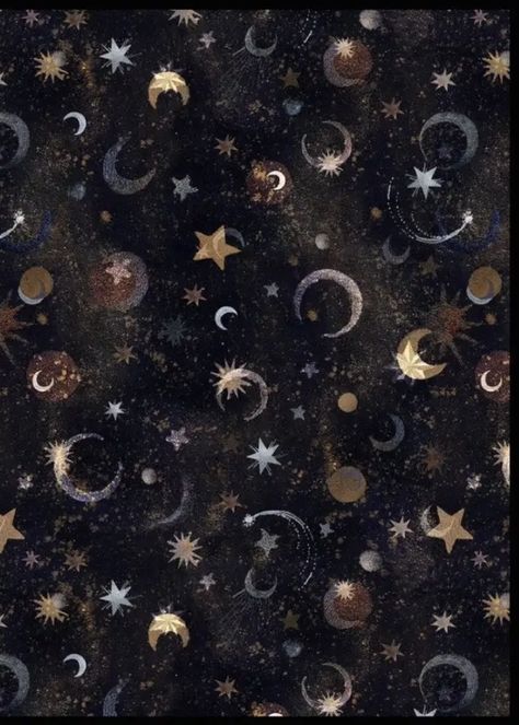 Ios 16 Wallpaper Whimsigoth, Horizontal Wallpaper Aesthetic Dark, Starry Phone Wallpaper, Stars Illustration Art, Starry Wallpaper Aesthetic, Celestial Art Wallpaper, Celestial Aesthetic Wallpaper, Prints For Fabrics, Starry Aesthetic