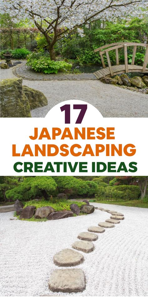 Create a peaceful outdoor sanctuary with Japanese landscaping inspiration. Embrace the tranquility of Zen retreats by incorporating serene rock gardens, calming water features, and lush greenery. Transform your space into a harmonious environment that encourages relaxation and mindfulness. Let Japanese design elements inspire inner peace and balance in your backyard oasis. Explore the beauty of creating a serene escape at home with these Japanese landscaping ideas. Enhance your outdoor space wit Front Yard Japanese Landscaping, Japanese Garden Inspiration, Small Zen Garden Ideas Outdoor, Zen Garden Design Meditation Space, Japanese Backyard Ideas, Japanese Zen House, Japanese Garden Design Layout, Japanese Garden Aesthetic, Japanese Yard