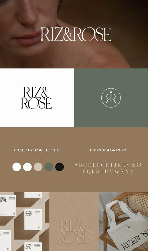 Elegantly designed Brand Board and Visual Identity for Riz&Rose, a Spanish Skincare Brand by The Visual Corner Studio from Barcelona Beauty Brand Mood Board, Brand Identity Design Creativity, Skin Care Branding Design, Skincare Brand Design, Skincare Brand Identity, Esthetician Branding, Beauty Branding Design, Skin Care Logo, Elegant Website Design