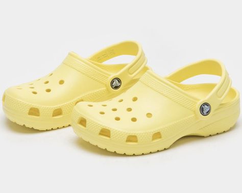 Yellow Crocs, Yellow Pastel, Extra Outfits, Shoe Inspo, Pastel Yellow, Sweet 16, Clogs, Greece, Pastel