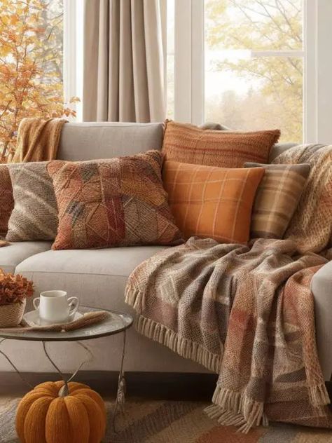 Fall Living Room Decor Warm Colors, Fall Living Room Decor Ideas, Modern Fall Decor, Color Palette Living Room, Fall Room Decor, Fall Living Room Decor, Creative Living Room, Fall Living Room, Modern Fall