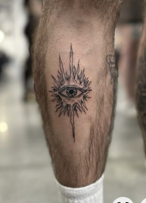 Spiritual Back Tattoos Men, Eye Tattoo Leg, Man Leg Tattoo, Men’s Tattoo Ideas Leg, Men’s Leg Tattoo, Small Leg Tattoo Men, Leg Tattoo Men Ideas, Leg Tats Men, Leg Tattoos Design