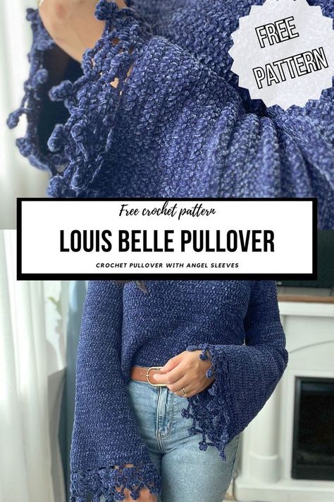 Lace Cardigan Pattern, Bell Sleeve Pattern, Crochet Pullover Pattern, Diy Cardigan, Crochet Bell, Crochet Bell Sleeve, Beginner Friendly Crochet, Crochet Pullover, Crochet Cardigan Pattern Free