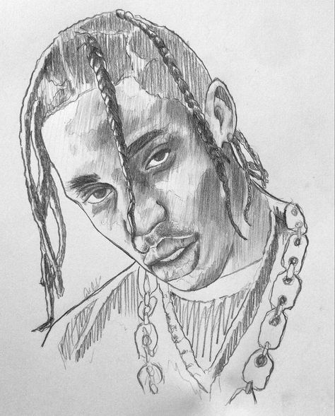 insta : itskriel First Look Last Look Drawing, Rappers Sketch, Rapper Drawings Easy, Drawings Of Singers, Travis Scott Art Drawing, Drawing Ideas Celebrities, Drake Drawing Pencil, Rapper Sketches, Travis Scott Sketch