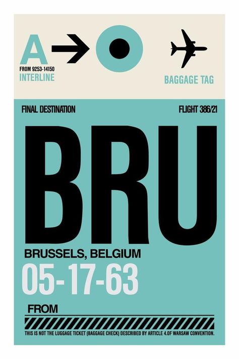 Airport Airline Luggage Bag Baggage Tags Tickets Brussels Checked Baggage, Baggage Tags, 카드 디자인, Luggage Bag, Tag Design, Infographic Design, Brussels, Luggage Bags, Clip Art