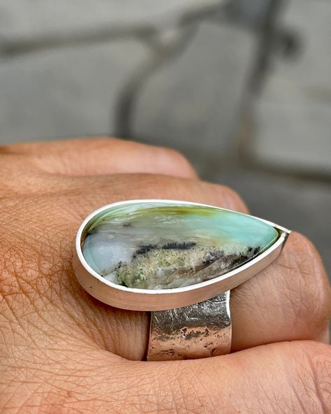 Ring Stones, Rings Stones, Wearable Art Jewelry, Soldering Jewelry, Artisan Rings, Peruvian Opal, Bold Jewelry, Jewelry Stone, Handmade Jewelry Designs