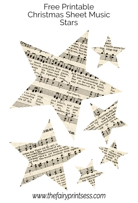 Music Paper Printable, Silent Night Sheet Music Free Printable, Free Printable Christmas Ornaments, Paper Christmas Ornaments Free Printable, Hymnal Ornaments, Printable Christmas Sheet Music, Crafting Ornaments, Printable Stars, Vintage Christmas Sheet Music