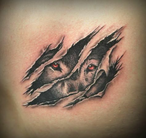 Chest Tattoo Wolf, Men Chest Tattoo, Ripped Skin Tattoo, Lone Wolf Tattoo, Claw Tattoo, Wolf Tattoos Men, Tattoo Wolf, Wolf Tattoo Sleeve, Wolf Silhouette