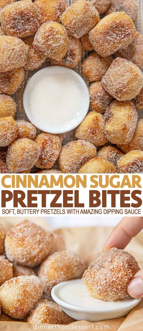 Desert Pretzel Recipe, Pretzel Icing Dip, Cinnamon Sugar Bites Biscuits, Sonic Cinnamon Snacks Recipe, Cinnamon Pretzel Bites, Wetzel Pretzel, Pretzels Dessert, Cinnamon Sugar Pretzel Bites, Burger Vegetarian