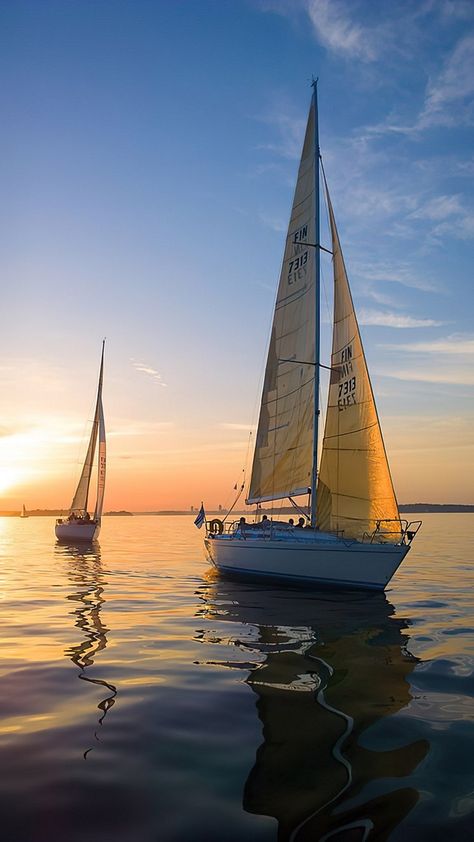 Sailboats. Boats On The Water, Sail Boats Photography, Sail Boat Aesthetic, Ships Photography, Boats Photos, Sailboat Aesthetic, Sailing Pictures, Ship Aesthetic, Sailboat Photography