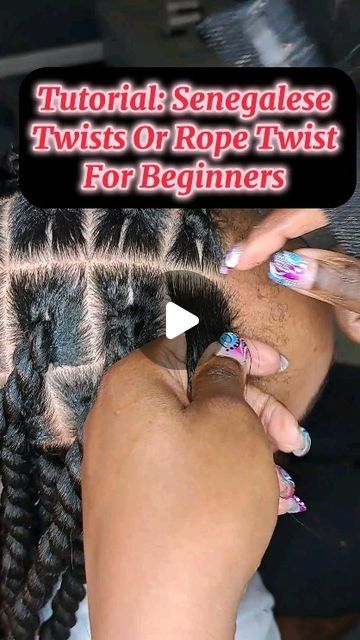 Mane_Event_Beauty_LLC|Mobile Hair Stylist on Instagram: "💥Tutorial : Senegalese/ Rope Twists Tutorial for beginners.  Save and Try for later. Follow to see more tutorials.   ✨️I AM A LICENSED TRAVELING STYLIST SERVING THE DMV AREAS.  DC,MD, AND SOME AREAS IN VA.  CALL OR TEXT 301-485-9298 FOR YOUR NEXT HOME VISIT.  💥Need a cut? Need a braider? Need a stylist for yourself?  Tired of going to the salon? I'll travel to you😁. Mane Event Beauty is now accepting new clients. Book Your Appointment Today!  #senegalesetwists #sengalesetwist #ropetwists #ropetwist #twists #twiststyles #mediumtwist #largetwists #dmvhairstylist #dmvsalon #mdhairstylist #explore #viralreels #trendinghairstyles" Diy Senegalese Twist, Senagalize Twists, Rope Twist Tutorial, How To Do Senegalese Twist, Rope Twist Hairstyles For Black Women, Senglanese Twists, How To Twist Natural Hair Tutorials, Senegalese Twist Tutorial, Knotless Senegalese Twist