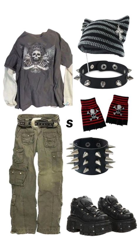 Masculine Emo Outfits, Agender Outfits, Winter Outfits For Men, Punk Style Outfits, Grunge Fits, Festive Activities, Alt Clothes, Mode Hippie, Simple Accessories