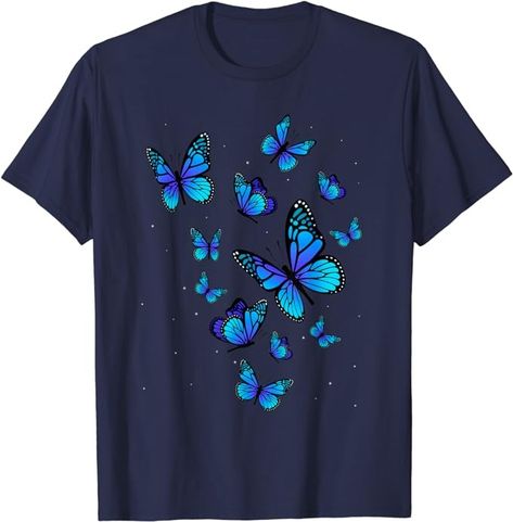 Amazon.com: Blue Butterfly Art Garden Beautiful Butterflies T-Shirt : Clothing, Shoes & Jewelry Blue Butterfly Art, Butterfly T Shirt, Garden Beautiful, Blue Butterflies, Art Garden, Butterfly Garden, Butterfly Art, Blue Butterfly, Beautiful Butterflies