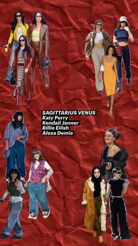 sag venus looks Sagittarius Venus Aesthetic Outfits, Sagittarius Outfits Ideas, Sagittarius Dressing Style, Dressing Like Your Venus Sign Sagittarius, Saggitarius Fashion Style, Sagittarius Style Aesthetic, Venus Sign Sagittarius Style, Venus Sagittarius Aesthetic, Sagittarius Venus Fashion