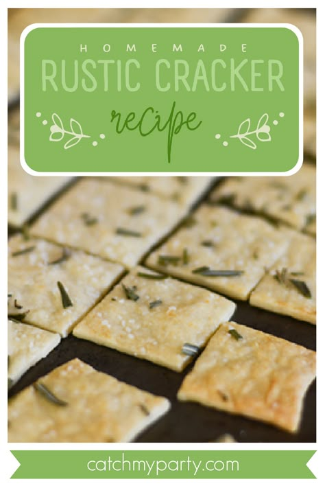 These quick and easy homemade rustic crackers are full of snap! and so delicious that I just had to share the recipe with you! They take no effort and are perfect as a snack or addition to a platter of appetizers. Homemade Crackers Recipe, Cracker Recipe, Healthy Crackers, Crackers Recipe, Homemade Crackers, Homemade Breads, Kid Snacks, Favorite Dips, Easy Party Food