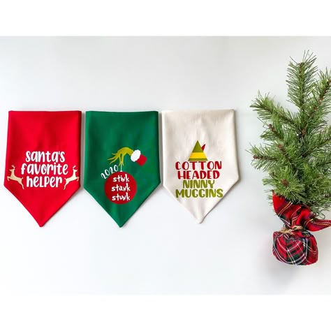 Grinch Dog Bandana, Christmas Bandana, Dog Christmas Bandana, Christmas Dog Bandana, Halloween Dog Bandana, Dog Accesories, Dark Green Background, Bandana Design, Cat Bandana