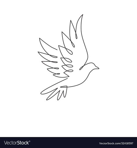 Flying Bird Drawing, Christ Crown, Freedom Symbol, Freedom Drawing, Bird Line Drawing, Line Drawing Images, One Continuous Line Drawing, Peace Drawing, Freedom Logo