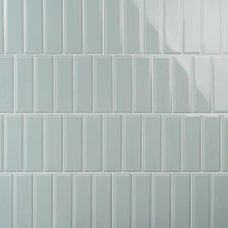 Bond Tile Danvers 3.93" x 11.81" Polished Beveled Ceramic Subway Wall Tile | Wayfair Beveled Subway Tile Bathroom, White Beveled Subway Tile, Subway Tile Bathroom, Bevelled Tiles, Beveled Subway Tile, Subway Tiles Bathroom, Tiles Bathroom, Wall Bathroom, Subway Tiles