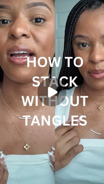 • •A S Y A •  • on Instagram: "This necklace hack works every 👏🏽 time 👏🏽  - - #necklaces #goldjewelry #necklacestack #conqueringasya #diy #jewelryaddict #robertocoin #bonylevy #finejewelry #diamonds" Necklaces For Plus Size Women, How To Wear 2 Necklaces Hack, Pandora Me Necklace Ideas, Diy Layer Necklace, How To Put Two Necklaces Together, How To Layer Your Necklaces, Tennis Necklace Styling, How To Wear 2 Necklaces, Double Necklace Ideas