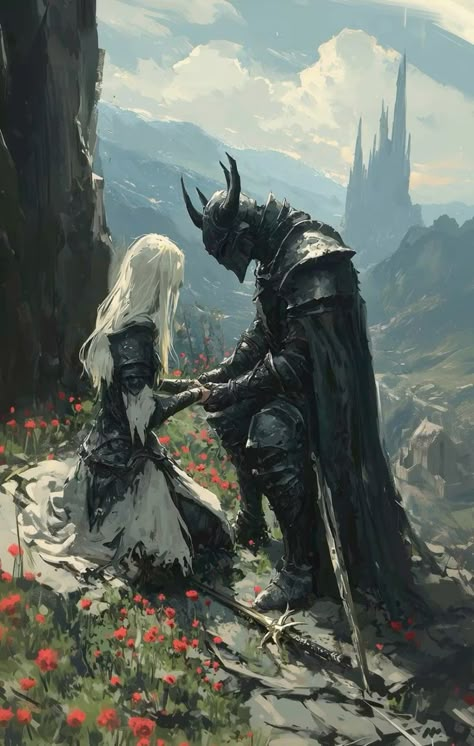 Shadow Of The Gods Fanart, Dark Souls 3 Art, Dark Knight Art, Dark Fantasy Wallpaper, Dark Fantasy World, Knight Wallpaper, Fantasy Romance Art, Fantasy Fanart, Dnd World