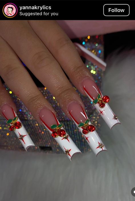 Red Birthday Nails, Med Nails, Baddie Christmas, Xl Nails, Taylor Nails, Junk Nails, Gel X Nails, X Nails, Red Birthday