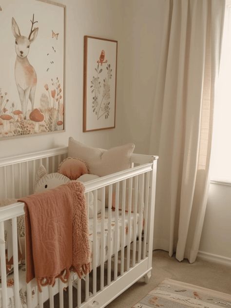 Rustic Baby Girl Nursery, Rustic Girl Nursery, Rustic Crib, Enchanted Forest Nursery, Soft Blue Walls, Nature Themed Nursery, Nature Inspired Nursery, Feminine Nursery, Round Cribs