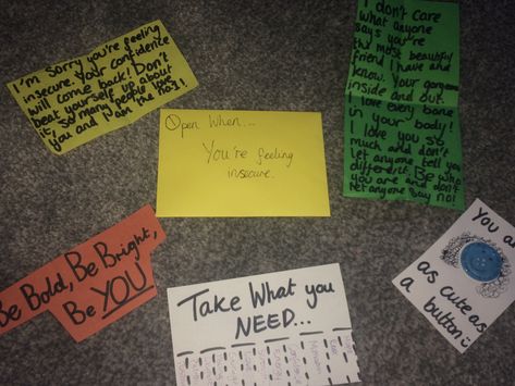 Open when... you’re feeling insecure Open When You Feel Insecure Letter, Open When You’re Feeling Insecure, Open When Your Feeling Insecure, Open When You Feel Insecure, Diy Gifts For Boyfriend Birthday, Insecure Boyfriend, Open When Ideas, Open When Letters For Boyfriend, Letters For Boyfriend