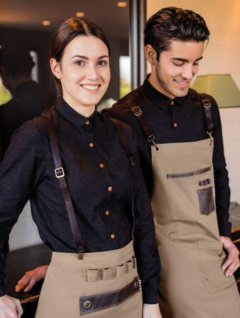 Waiter Uniform Design, Barista Uniform, Barista Outfits, Bartender Outfit, Waitress Outfit, Cafe Uniform, Waitress Uniform, Waiter Uniform, Restaurant Uniforms