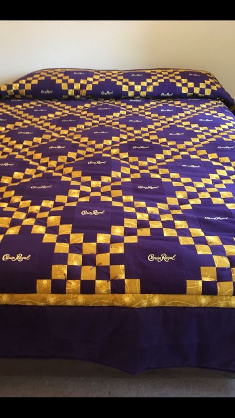 Crown Coasters, Crown Royal Blanket, Crown Royal Bag Quilt, Crown Royal Crafts, Crown Royal Quilts, Crown Royal Quilt, Crown Royal Bags, Boys Quilt Patterns, Asian Quilts