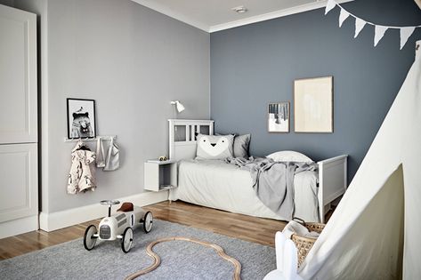 Home tour | A grey Gothenburg apartment styled for spring | These Four Walls Grey Boys Rooms, Boys Bedroom Colors, Boys Bedroom Paint, Boy Toddler Bedroom, White Apartment, Walking Closet, Boy Bedroom Design, Toddler Boys Room, Baby Boy Room Nursery