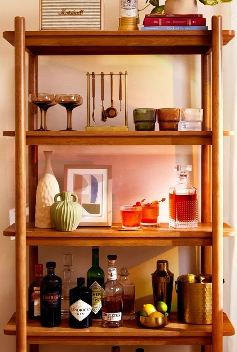 Bookcase Bars Are Replacing Bar Carts Weird Living Room, Girl Apartment Aesthetic, Traditional English Cottage, Bookshelf Bar, Small Bar Area, Formal Sitting Room, Bar House, Cereal Grain, Bar Nook